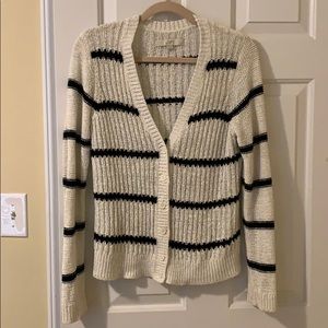 LOFT V NECK STRIPED CARDIGAN